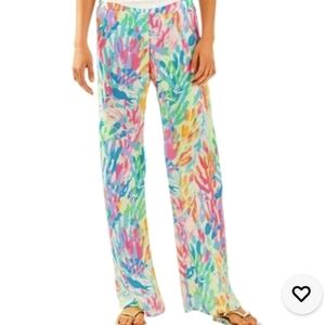 Lilly Pulitzer Size XL  Bal Harbor Palazzo Pants Sprakling Sand Preppy Vacay